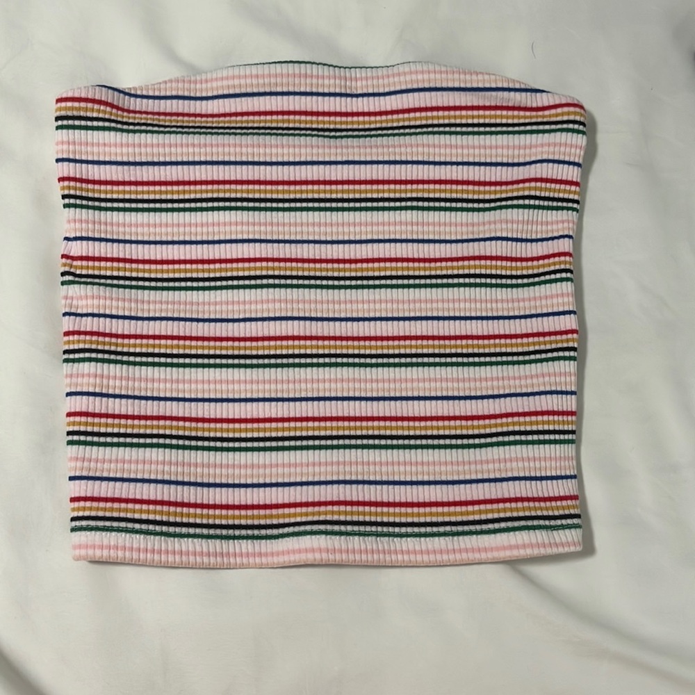 American Eagle Rainbow Cropped Tube Top Extra Small